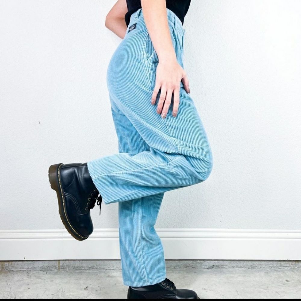 High Waist Vintage Corduroy Grey Classic Retro Corduroy High Rise - Picture 7 of 8